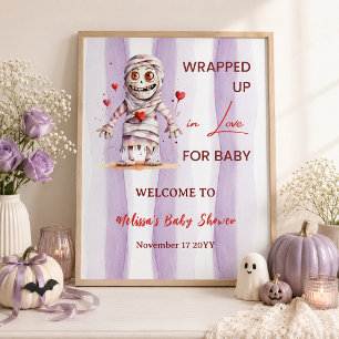 In Liebe Eingehüllt Lavendel-Mumien-Baby-Party Poster