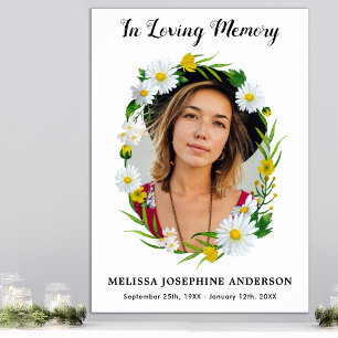 In Liebe Erinnern Blumen-Daisy-Foto-Trauerfeier Poster
