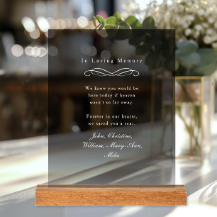 "In Liebe Erinnerung" Elegantes Hochzeitsgedenken Acrylschild