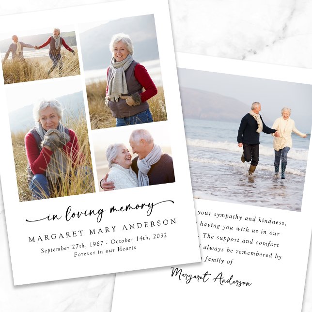 In Liebe Erinnerung fünf Fotos Beerdigung Beileid Dankeskarte (Von Creator hochgeladen)