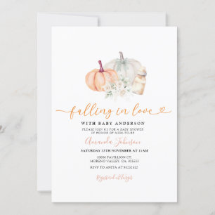 In Liebe fallen rustikale Kürbis fallen Kinderdusc Einladung