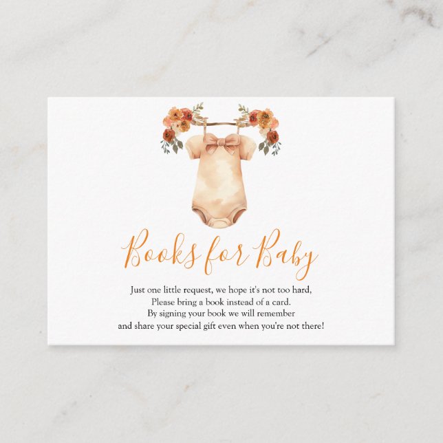 In Liebe florale Babyduschbücher für Kinder fallen Begleitkarte (Vorderseite)