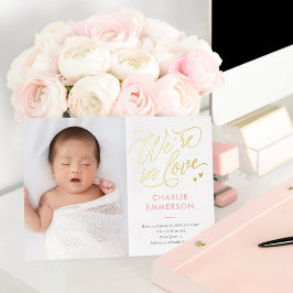 In Liebe Foil Baby Birth Ankündigung