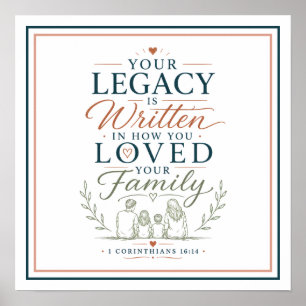 In Liebe geschriebene Legacy Motivationsbibelzitat Poster