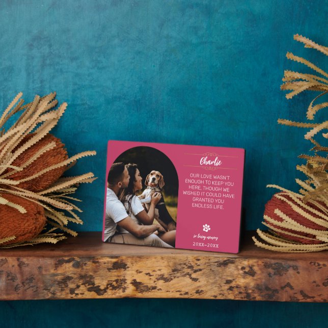 In Liebe gewidmet Hunde-Fotoplakette – Personalisi Fotoplatte (Seite)