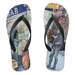 In Liebe mit Ärger und in Schwierigkeiten mit der Flip Flops