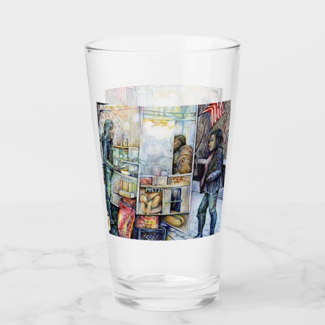 In Liebe mit Ärger und in Schwierigkeiten mit der  Glas (Vorderseite)