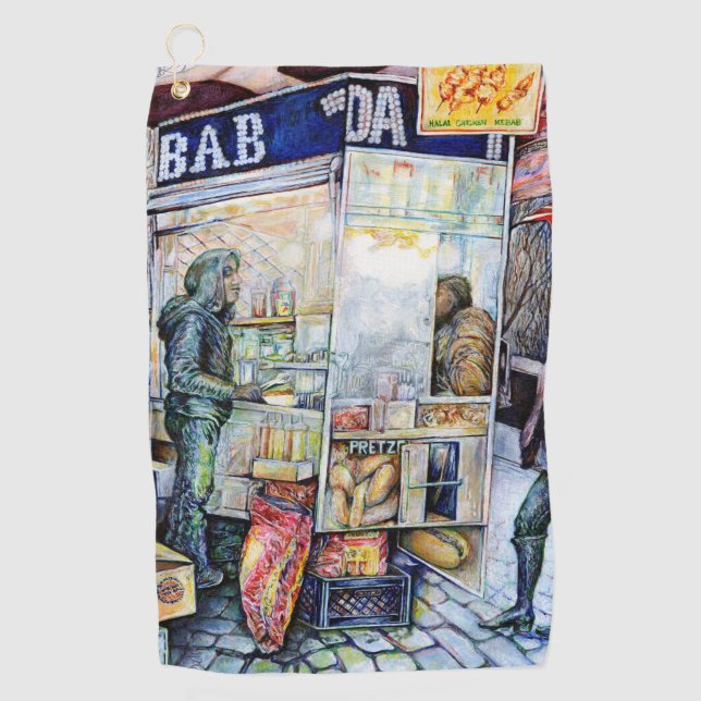 In Liebe mit Ärger und in Schwierigkeiten mit der  Golfhandtuch (Vorderseite)