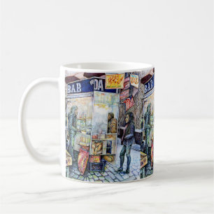 In Liebe mit Ärger und in Schwierigkeiten mit der  Kaffeetasse