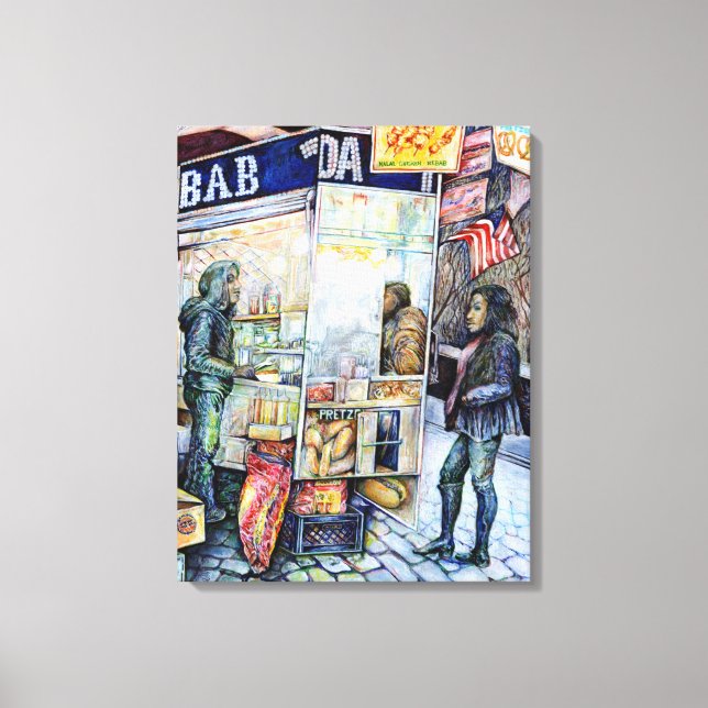 In Liebe mit Ärger und in Schwierigkeiten mit der  Leinwanddruck (Vorderseite)