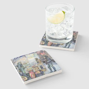 In Liebe mit Ärger und in Schwierigkeiten mit der  Steinuntersetzer