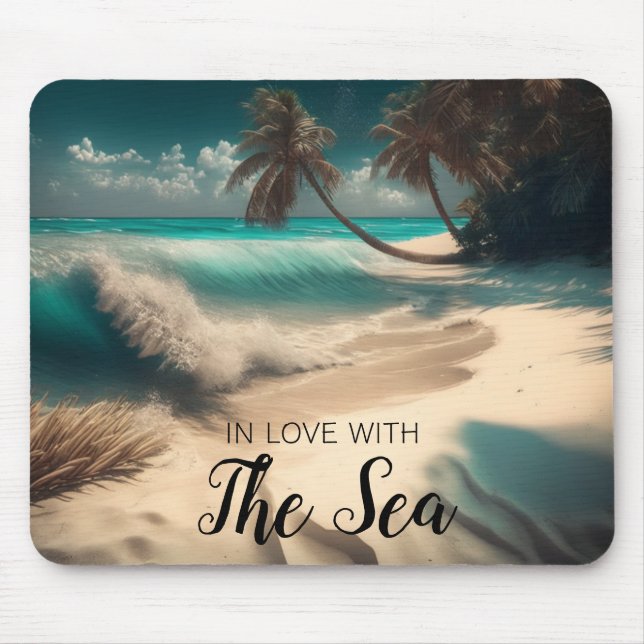 In Liebe mit dem Meer | Tropische Kunst Mousepad (Vorne)
