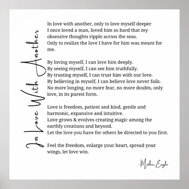 In Liebe mit einer anderen Liebe Poster Wand Kunst (Vorne)