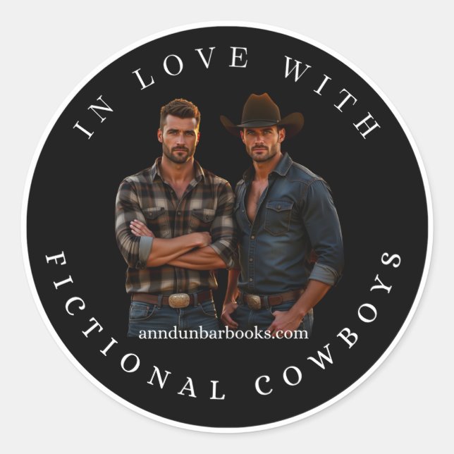 In Liebe mit fiktiven Cowboys Aufkleber (Vorderseite)