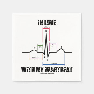 In Liebe mit meinem Herzrhythmus EKG Serviette