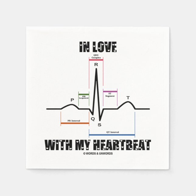 In Liebe mit meinem Herzrhythmus EKG Serviette (Vorderseite)