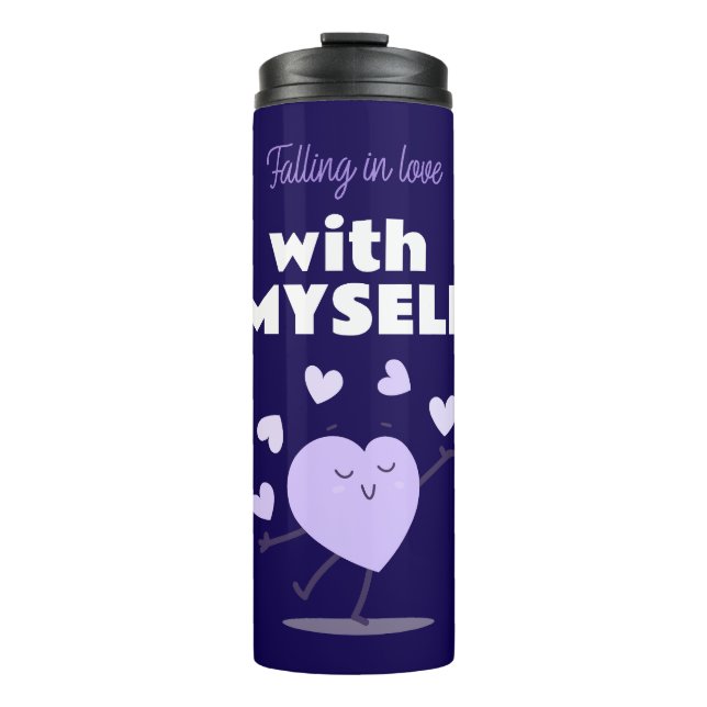 In Liebe mit meiner Selbst-Liebe fallen Thermosbecher (Vorderseite)