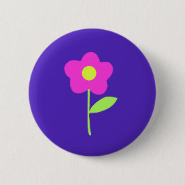 In Liebe mit rosa Blume Button