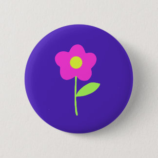In Liebe mit rosa Blume Button
