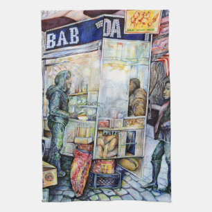 in Liebe mit Schwierigkeiten und in Schwierigkeite Geschirrtuch