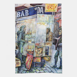 in Liebe mit Schwierigkeiten und in Schwierigkeite Geschirrtuch