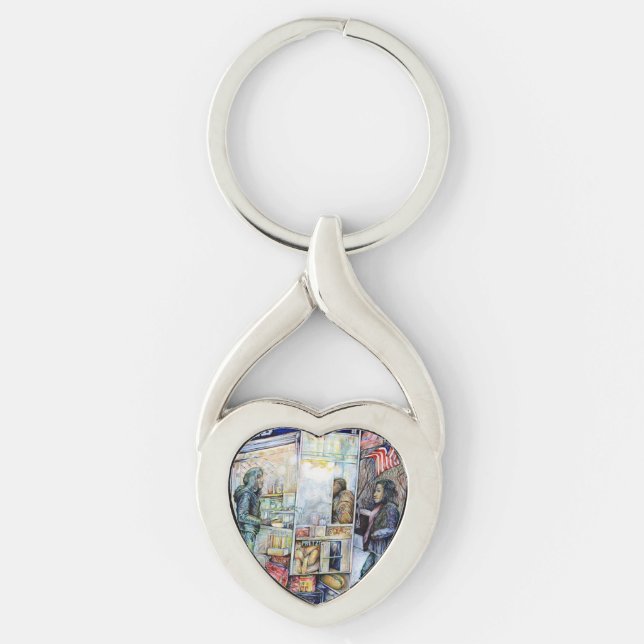 in Liebe mit Schwierigkeiten und in Schwierigkeite Schlüsselanhänger (Vorderseite)