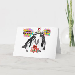 In Liebe Pinguine Weihnachtskarte Karte