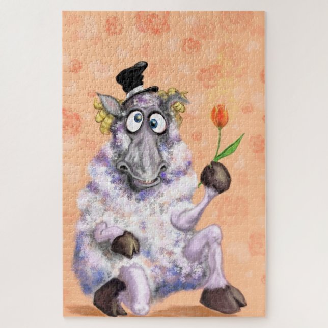 In Liebe Ram - Romantic - Fügen Sie Ihren Text / N Puzzle (Vertikal)