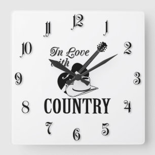 In Liebe zum Land Quadratische Wanduhr