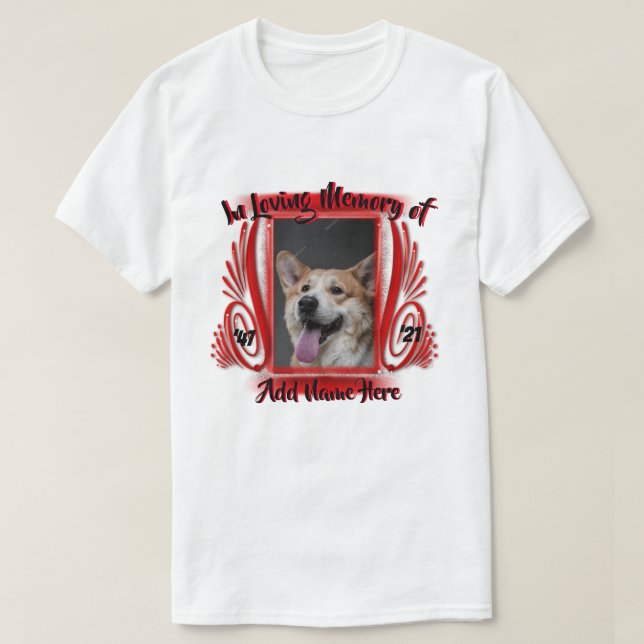 In liebenden Speicher (rot) Foto personalisierter  T-Shirt (Design vorne)