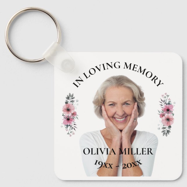 In liebender Erinnerung. Personalisieren des Foto- Schlüsselanhänger (Vorderseite)