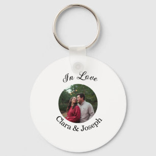 In Liebespaar kreisförmiges Foto Name Hochzeit rom Schlüsselanhänger