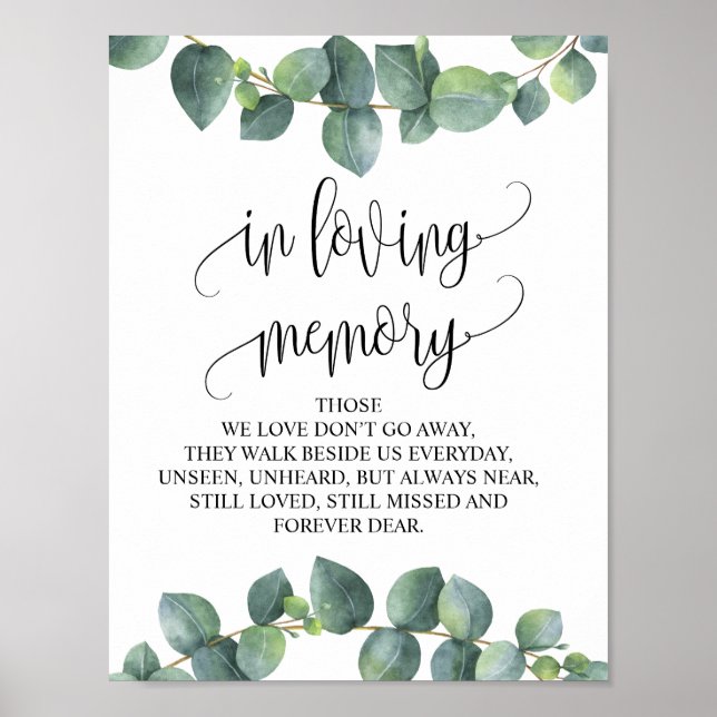 In liebevoll Gedächtnismesse Gedenktisch Sign v16 Poster (Vorne)