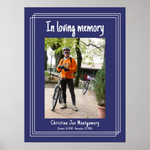 In liebevollem Gedächtnis Blue Foto Beerdigung Poster