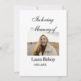 In liebevollem Gedächtnis der Beerdigung Keepake N Einladung