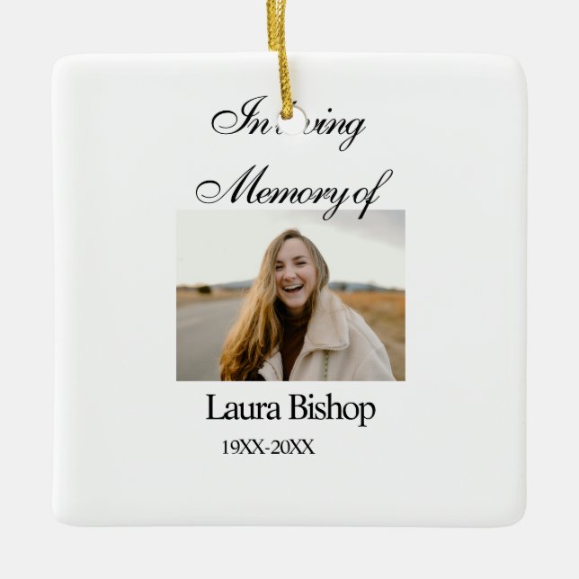 In liebevollem Gedächtnis der Beerdigung Keepake N Keramikornament (Vorderseite)