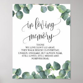 In liebevollem Gedächtnis Gedenktisch Hochzeit Sig Poster