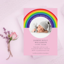 in liebevollem Gedächtnis rosa Regenbogenbaby Beer Einladung