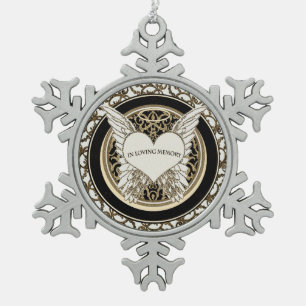 In liebevollem Gedächtnis Schneeflocken Zinn-Ornament