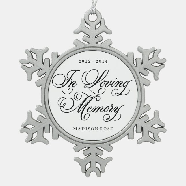 In liebevollem Verzierungs-Andenken des Schneeflocken Zinn-Ornament (Vorderseite)