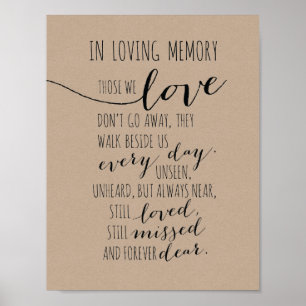 In liebevollen Erinnerungszeichen - die, die wir L Poster