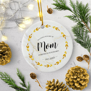 In liebevoller Erinnerung an Mama Goldener Kranz G Keramik Ornament