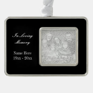 In liebevoller Erinnerung benutzerdefinierte Foto- Rahmen-Ornament Silber