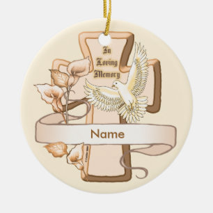 In liebevoller Erinnerung Christliches Kreuz Keramik Ornament