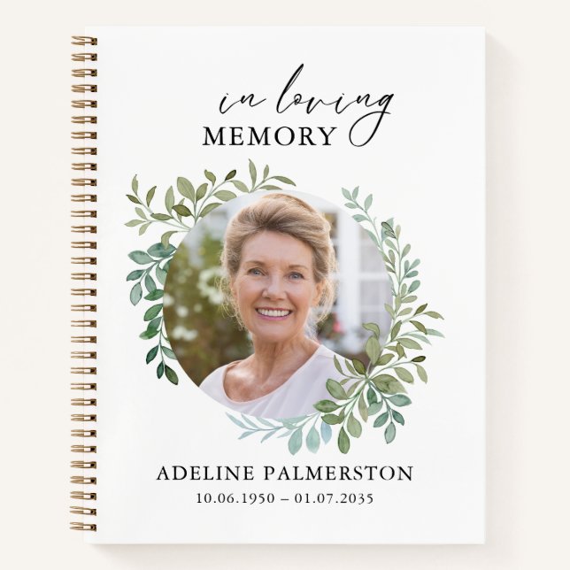 In liebevoller Erinnerung Florales Funeral Gedenkb Notizbuch (Vorderseite)