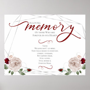 In liebevoller Erinnerung Gedenkgebet Hochzeitssch Poster