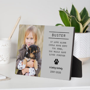 In liebevoller Erinnerung Hund Personalisiertes Fo Fotoplatte