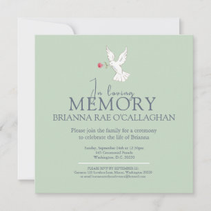 In liebevoller Erinnerung taube rote Rose Foto Bee Einladung