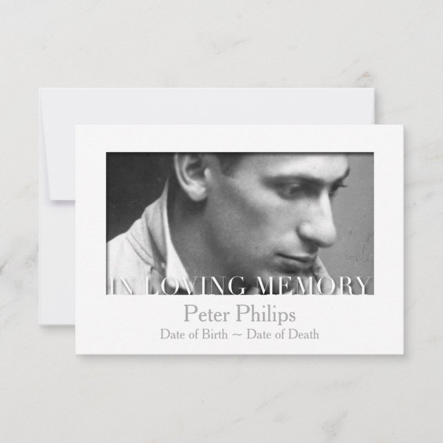 In liebevoller Gedächtnis-Schablonen-Feier des Einladung (Vorderseite)