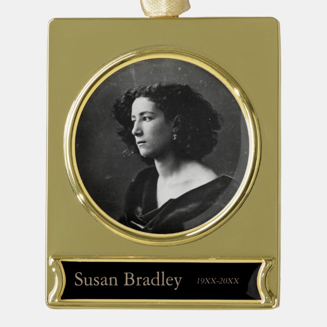 In liebevolles Gedächtnis-personalisierter Banner-Ornament Gold (Vorderseite)